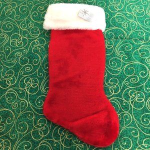 Santa Red White Plush Christmas Stocking NWT